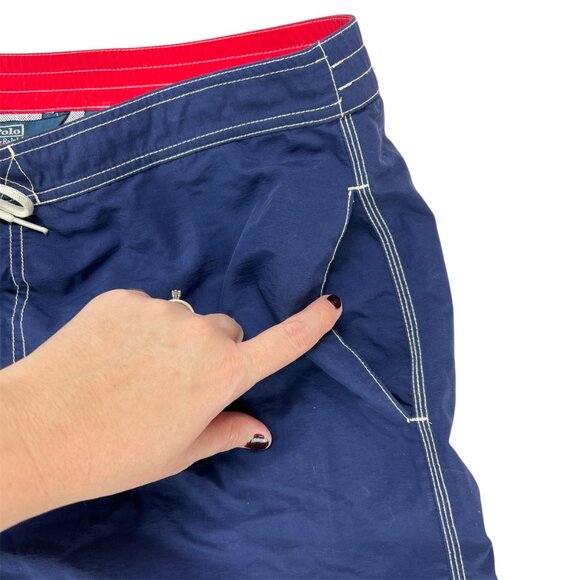 Polo Ralph Lauren Mens Navy Blue Swimsuit Trunks Size XL - Picture 2 of 9